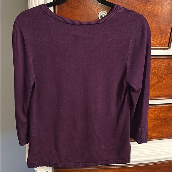 Coldwater Creek Deep Purple Button-Up Cardigan - Picture 3 of 4